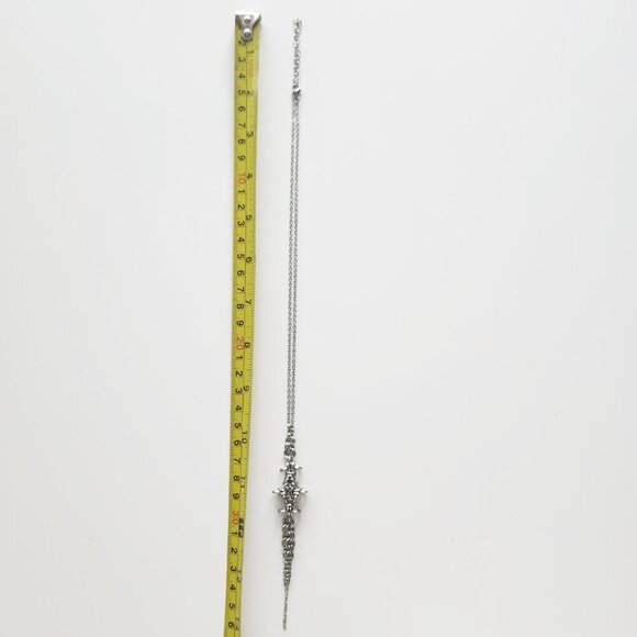 Gothic long silver rosary necklace ✦ Unique long medieval chainmaille necklace ✦ - Picture 5 of 8